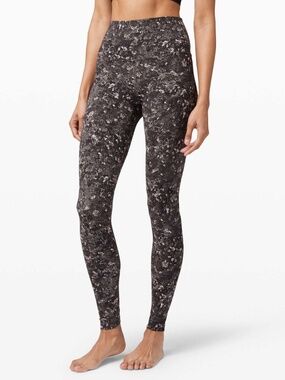 lululemon athletica Align Pant 28" inseam 7/8 Leggings Black/Gray Print Size 8